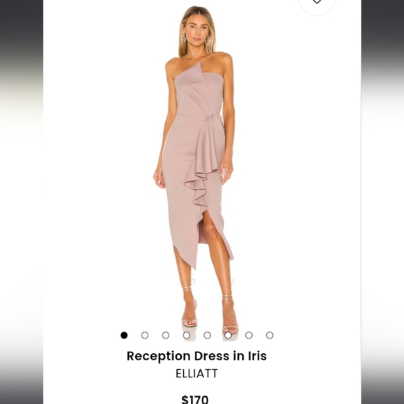 Elliat NWT High Low Asymetric Ruffle Reception Dress in Iris Pastel Lavender - Picture 2 of 8